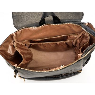 Outlet Bailey Vegan Leather Backpack - Sleepy Panda diaper bag backpack stroller straps changing pad