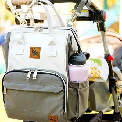 Panda Flask - Sleepy Panda diaper bag backpack stroller straps changing pad