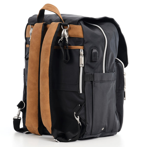 canvas leather diaper backpack Kaitlyn Canvas Diaper Bag Backpack