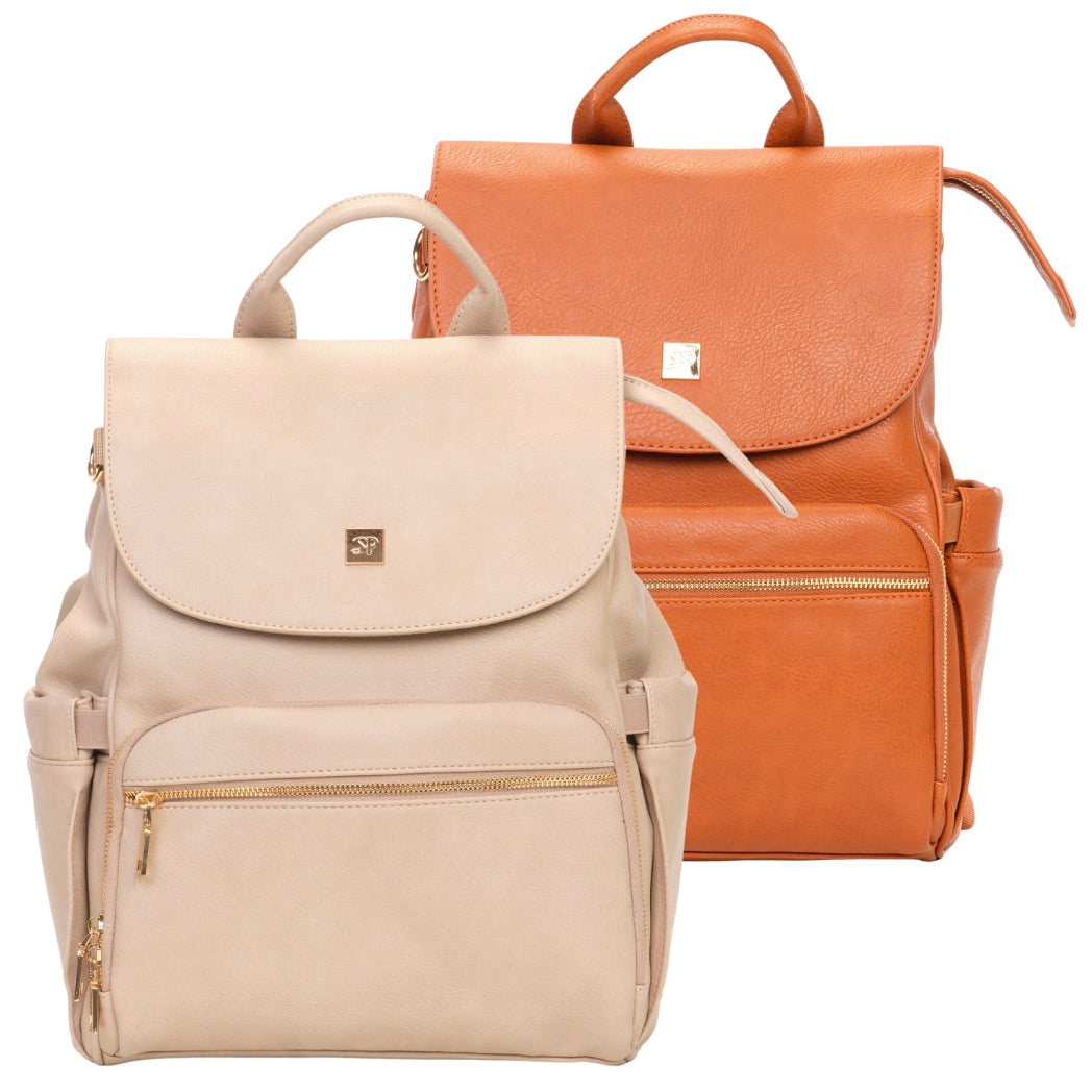 Bailey Vegan Leather Diaper Bag Backpack Sleepy Panda