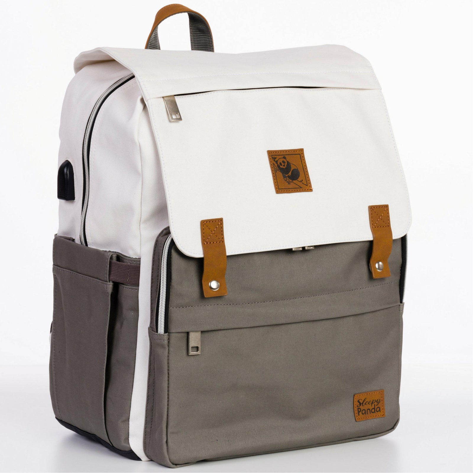 Outlet Kaitlyn Canvas Backpack - Sleepy Panda diaper bag backpack stroller straps changing pad