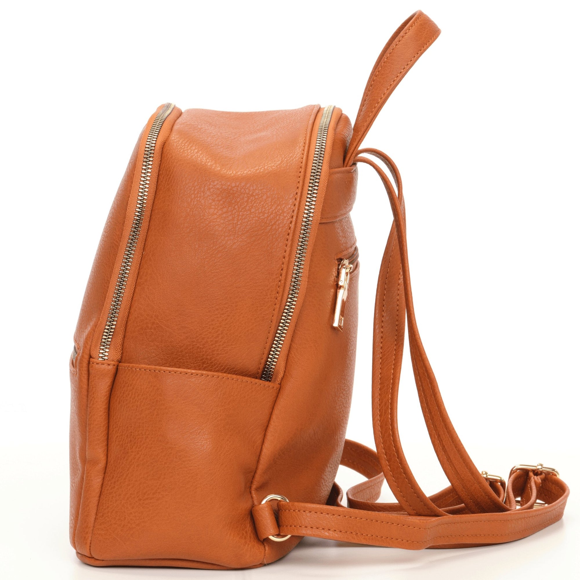 brown leather backpack mini Sleepy Panda Vegan Leather Mini Backpack
