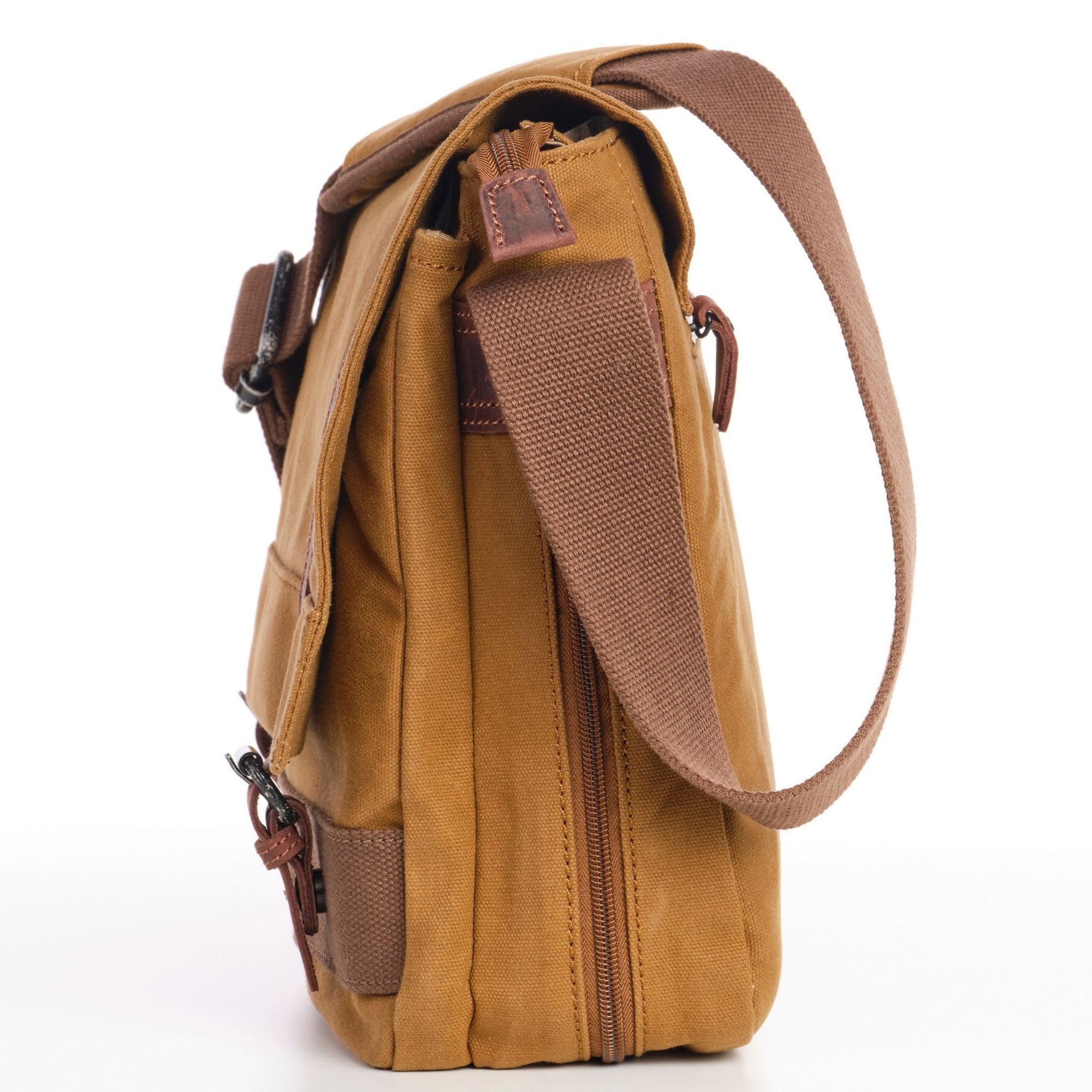 canvas leather messenger backpack TimberWolf Messenger Bag