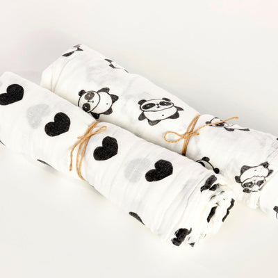 Swaddle Pack - Bamboo - Sleepy Panda diaper bag backpack stroller straps changing pad